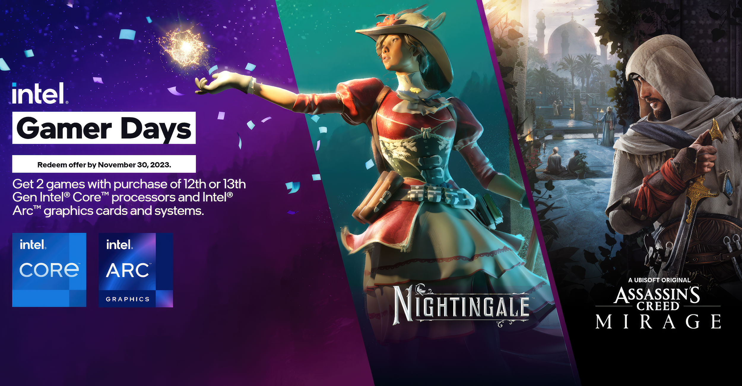 Intel to give away Assassin’s Creed Mirage and Nightingale with purchase of 12/13th Gen Core CPUs and Arc GPUs – VideoCardz.com