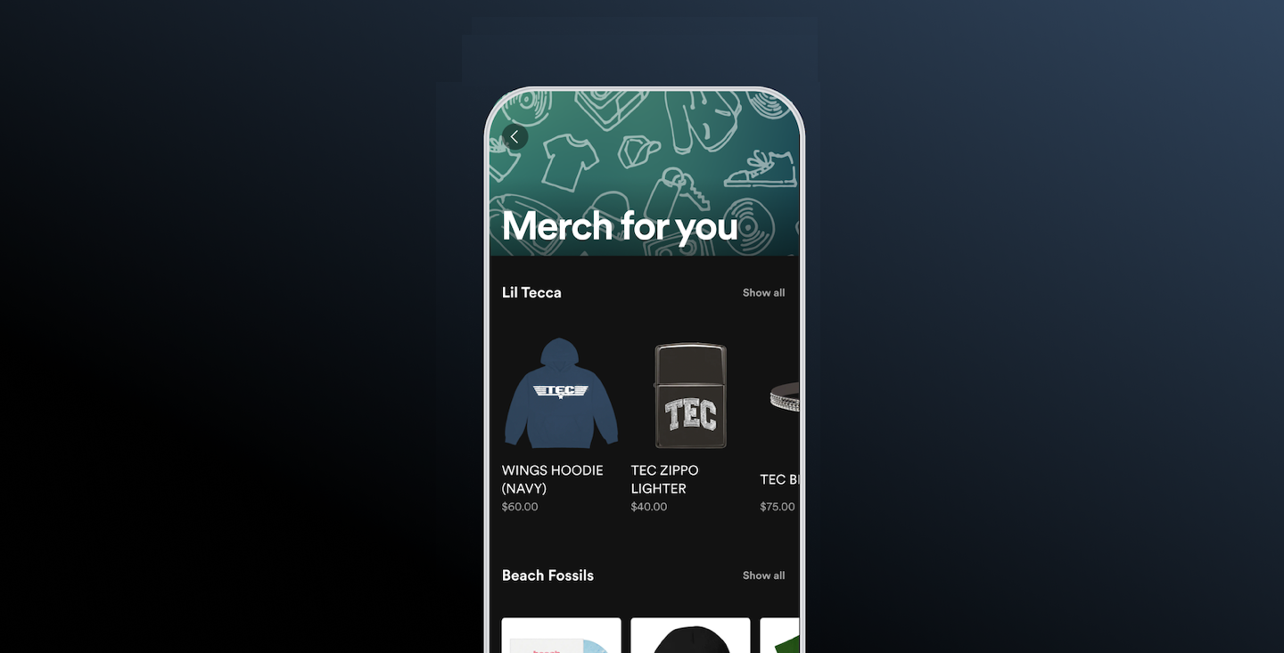 Spotify are boosting merch to increase sales for artists