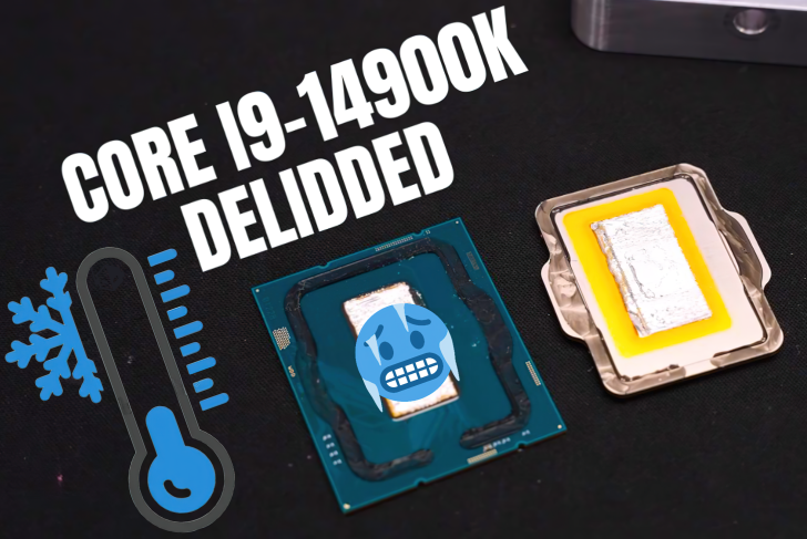 Delidded Intel Core i9-14900K CPU Runs 13C Cooler, IHS & TIM Design Same As 13th Gen