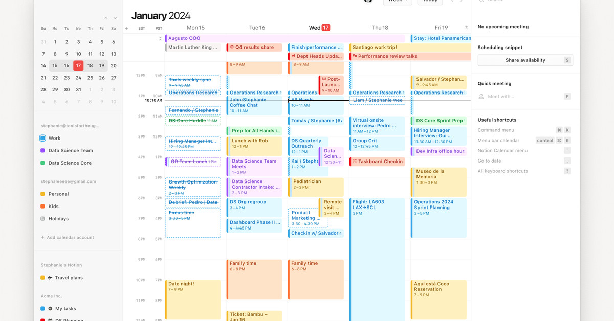 Notion’s new calendar app is designed to keep your meetings organized