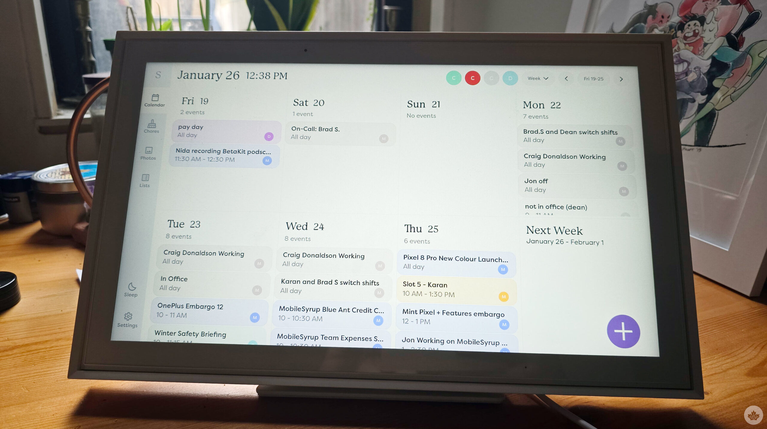 Skylight Calendar is an organization tool that helps me stay on task