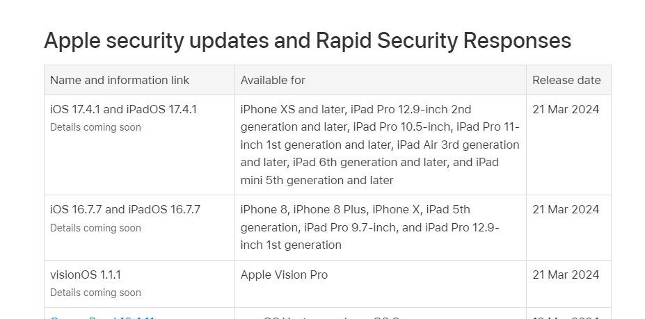 Apple released new updates for iOS, iPadOS, and visionOS, but what are they for?