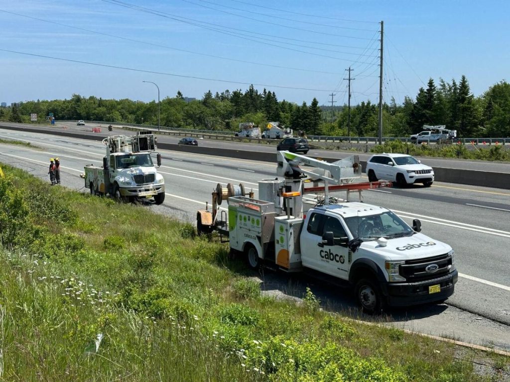 Highway 103 reopens, internet service disrupted in Halifax region after vehicle hits lines