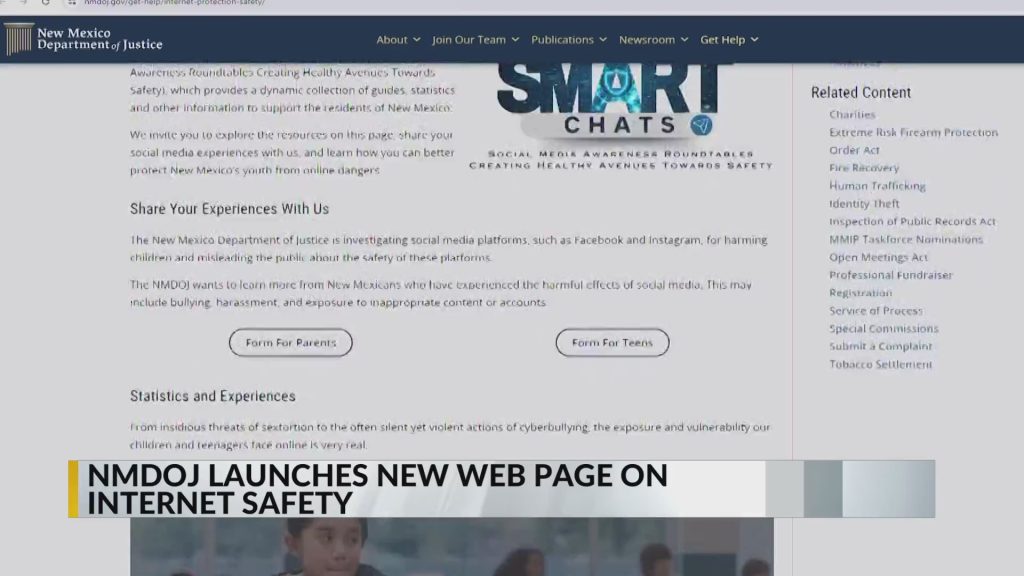 New Mexico Department of Justice launches ‘Internet Safety’ webpage – KRQE News 13