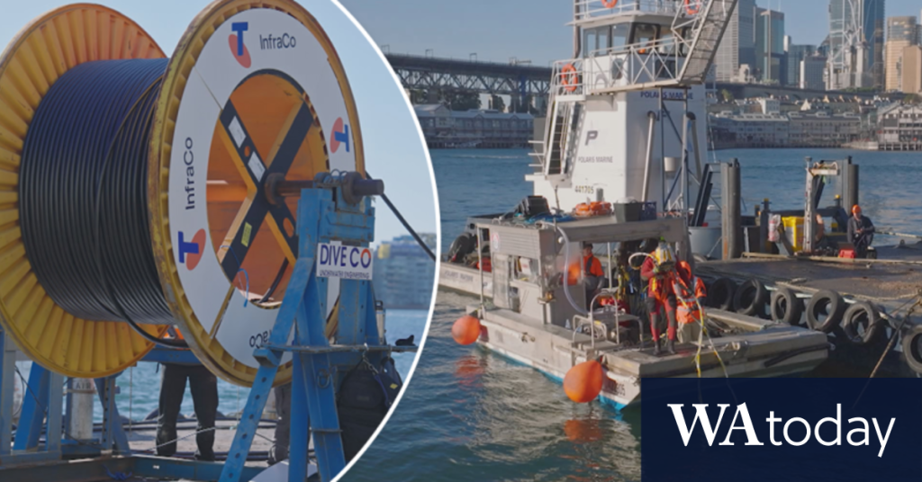 Internet cable laid on floor of Sydney Harbour