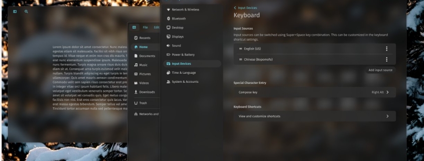 COSMIC Desktop ‘Frosted Glass’ UI Effect Previewed