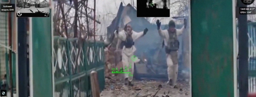 Russian Soldiers Seen Surrendering to Gun-Wielding Robot