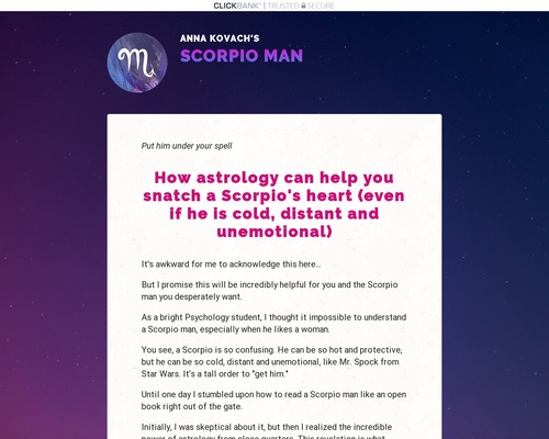 Scorpio Man Secrets by Astrologer Anna Kovach » Official