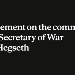 Statement on the comments from Secretary of War Pete Hegseth \ Anthropic
