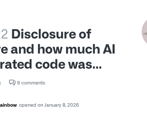 Disclosure of where and how much AI generated code was used · stoatchat · Discussion #1022 · GitHub Disclosure of where and how much AI generated code was used · stoatchat · Discussion #1022 · GitHub