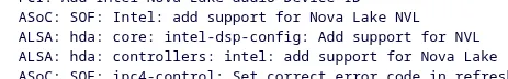 Intel Nova Lake Sound Support In Linux 7.0 Intel Nova Lake Sound Support In Linux 7.0