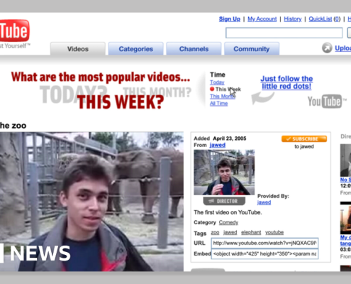 V&A displays first YouTube video and watchpage