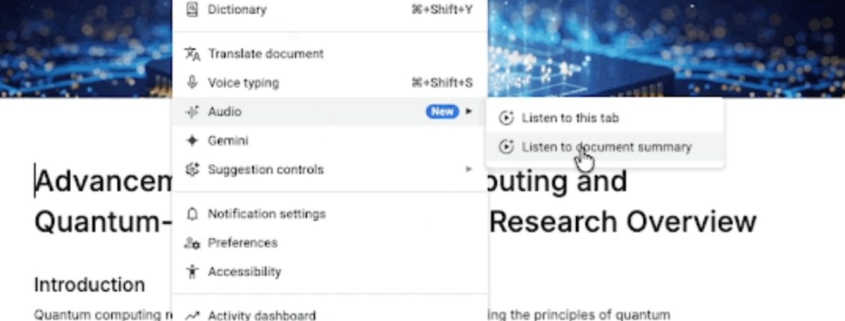 Gemini can now create audio summaries of your Google Docs