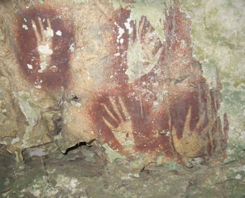 Oldest known rock art is a 68,000-year-old hand stencil with claws
