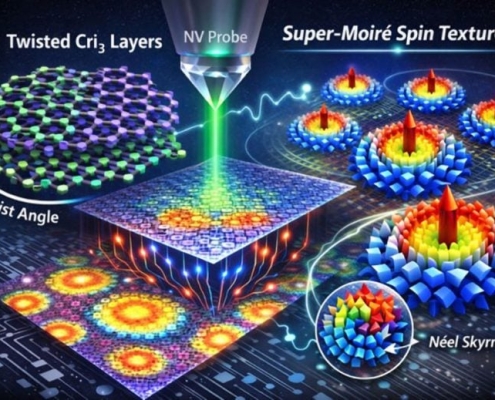 Twisting the Rules of Physics: Giant Magnetic Textures Emerge From Atomic Misalignment