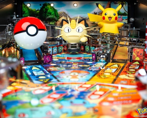 The official Pokémon pinball machine has an animatronic Pikachu and a Master Ball plunger