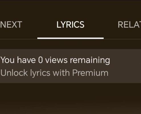 YouTube Music starts putting lyrics behind a paywall
