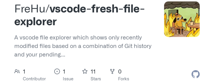 FreHu/vscode-fresh-file-explorer: A vscode file explorer which shows only recently modified files based on a combination of Git history and your pending changes FreHu/vscode-fresh-file-explorer: A vscode file explorer which shows only recently modified files based on a combination of Git history and your pending changes