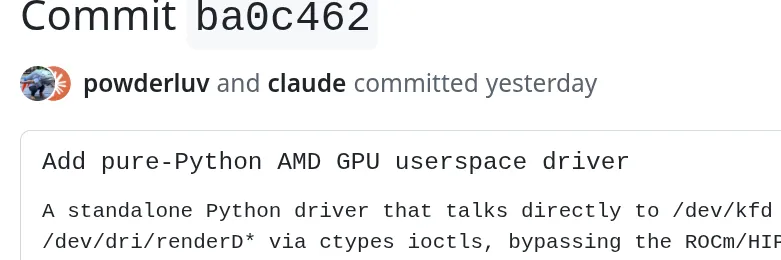 AMD Engineer Leverages AI To Help Make A Pure-Python AMD GPU User-Space Driver AMD Engineer Leverages AI To Help Make A Pure-Python AMD GPU User-Space Driver