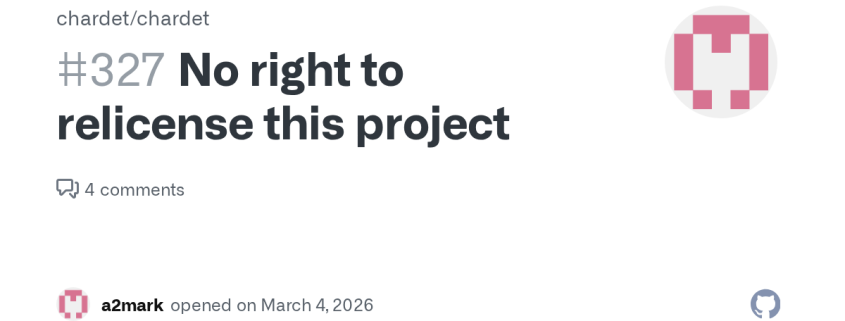 No right to relicense this project · Issue #327 · chardet/chardet · GitHub