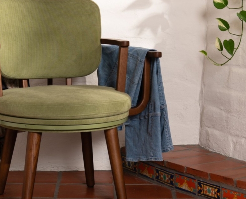 This chair gives half-worn clothes a home