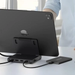 Travel-friendly iPad stand adds the ports you need