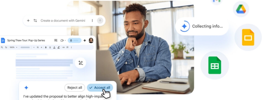 Gemini burrows deeper into Google Workspace with revamped document creation and editing