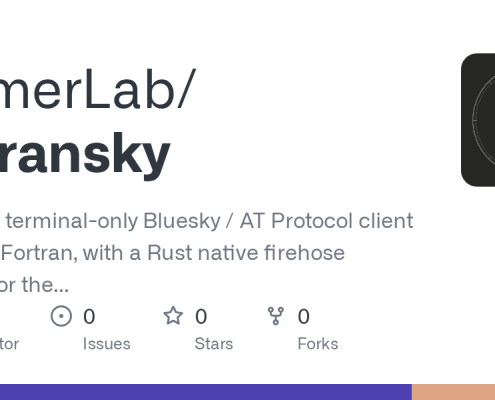 FormerLab/fortransky: We built a terminal-only Bluesky / AT Protocol client written in Fortran, with a Rust native firehose decoder for the relay-raw stream path. Yes, that Fortran. · GitHub