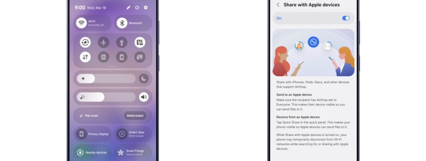 Samsung rolling out AirDrop over Quick Share on Galaxy S26