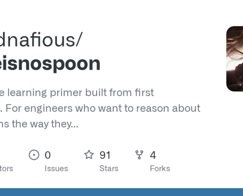 dreddnafious/thereisnospoon: A machine learning primer built from first principles. For engineers who want to reason about ML systems the way they reason about software systems. · GitHub