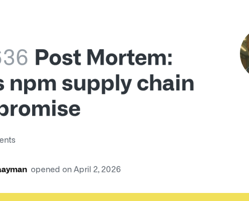 axios npm supply chain compromise · Issue #10636 · axios/axios · GitHub axios npm supply chain compromise · Issue #10636 · axios/axios · GitHub